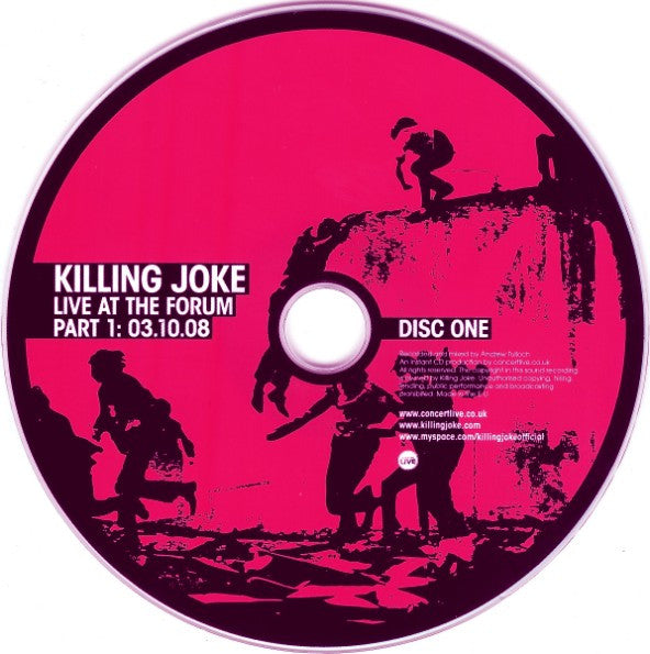 Image of Label Cover of 4935029E: 3xCD - KILLING JOKE, Live At The Forum Part 1: 03.10.08 (Concert Live; none, UK 2008, Triple Digipak, Booklet, 2 x CDr Plus Photo CDr) VG+/VG+