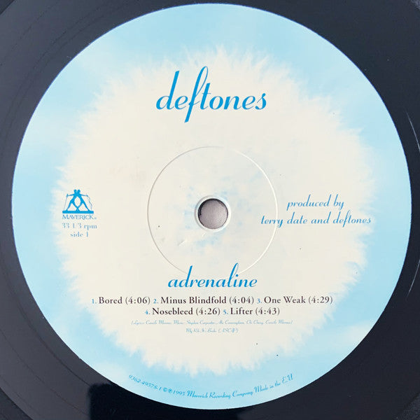 Image of Label Cover of LP - NEW/NEW - DEFTONES, Adrenaline (Maverick; 9362 49578-1, Europe 2011 Reissue, Insert, 180 Gram Vinyl), , Deftones introduced themselves to the world with Adrenaline (1995), a critically acclaimed set which featured fan favourite tracks such as "Bored" and "7 Words", but it was with Around The Fur that the band earned the attention of a far larger audience as it topped the billboard heat-seekers chart, helped in part by two of the band's most famous moments "My Own Summer (Shove I