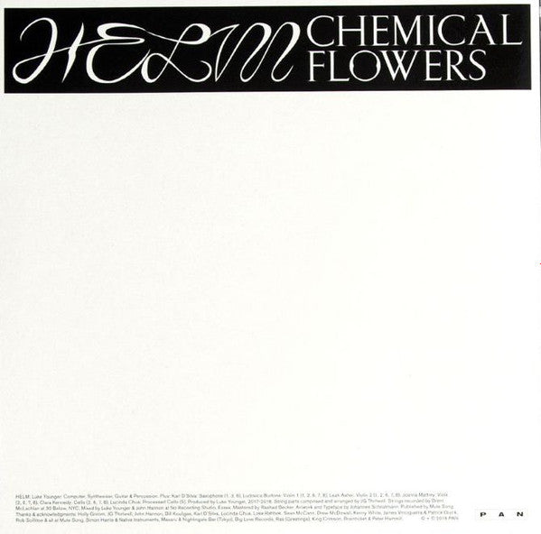Image of Back Cover of LP - EX/EX - HELM, Chemical Flowers (Pan; PAN 99. LP, Germany 2019, Inner), Still In Opened Shrinkwrap, - 3226381E