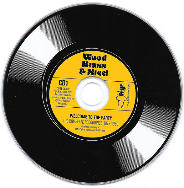 Image of Label Cover of 2xCD - VG+/VG+ - WOOD, BRASS & STEEL, Welcome To The Party (The Complete Recordings 1973-1980) (Soul Brother Records; CDSBCS87D, UK 2021), , - 1356195S