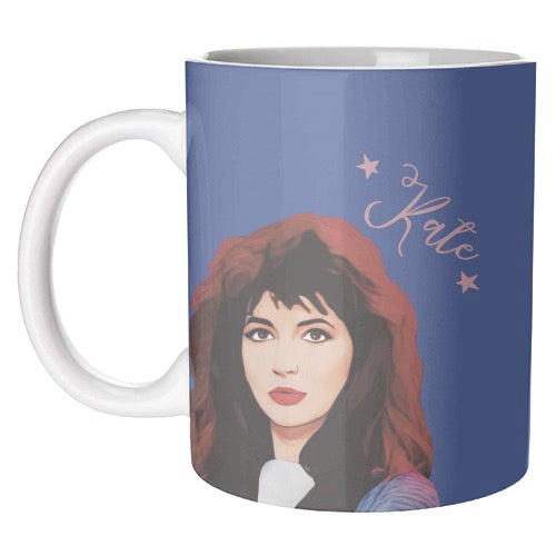 Image of Front Cover of 2415030C: Accessories - KATE BUSH, Cartoon Face Mug (, UK 2022, White Mug With Colour Print) NEW/NEW