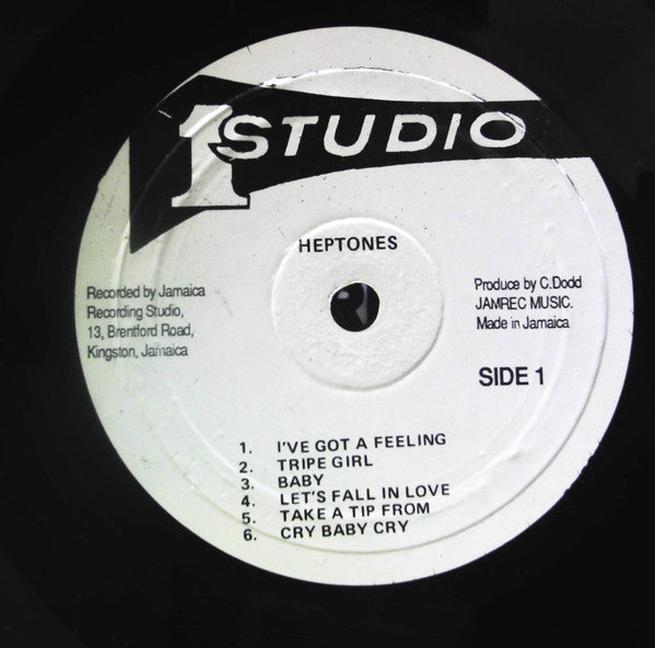 Image of Label Cover of 4615406C: LP - THE HEPTONES, The Heptones (Studio One; SOL 9002, Jamaica 1980s Reissue, Mispress) Label variant (pressing rings slightly different). Record fogged and plays through with some light surface noise. Pressed slightly off centre VG/G