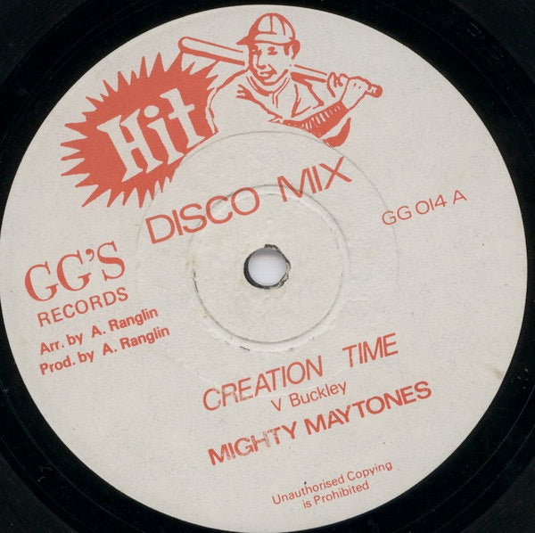 Image of Label Cover of 12" - VG/VG+ - THE MIGHTY MAYTONES / PRINCE FAR I, Creation Time / Rain From The Sky (Hit; GG 014, UK 1977, Company Sleeve), A couple of light marks only. Storage wear on sleeve., - 2516349C