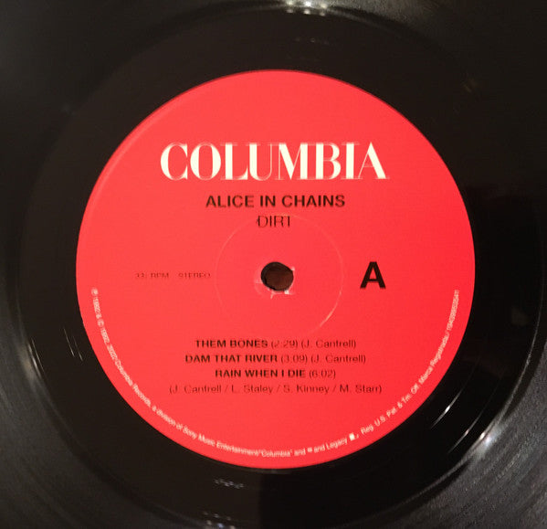 Image of Label Cover of 2xLP - NEW/NEW - ALICE IN CHAINS, Dirt (Columbia; 19439953541, UK 2022 Reissue, Insert), , - 2156030S