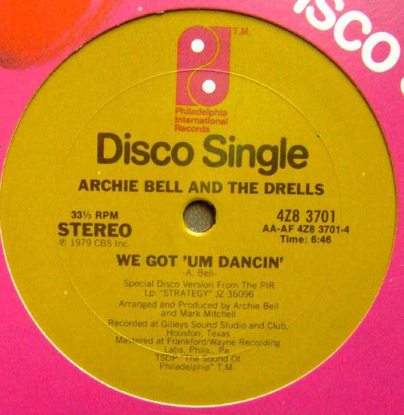 Image of Back Cover of 12" - /G+ - ARCHIE BELL AND THE DRELLS, Strategy / We Got 'Um Dancin' (Philadelphia International Records; 4Z8 3701, US 1979), Plays VG/VG+, - 4246256S
