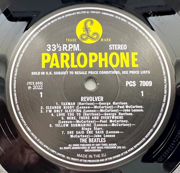 Image of Label Cover of LP - VG+/VG+ - THE BEATLES, Revolver (Apple Records; 0602445599691, Worldwide 2022 Reissue, New Stereo Mix - Half Speed Mastered), , - 3946071S