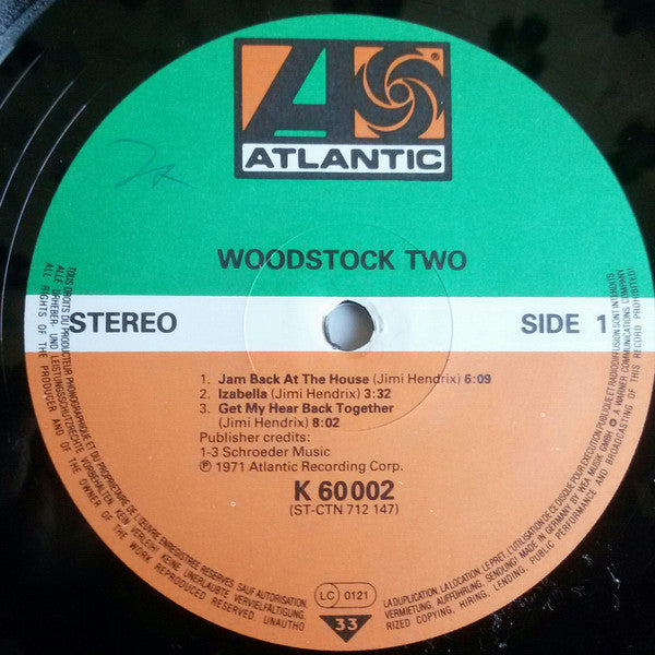 Image of Label Cover of 2xLP - VG+/VG+ - VARIOUS, Woodstock Two (Atlantic; ATL 60 002, Germany 1970s Reissue, Gatefold, No Rights Societies on Labels), , - 4026185E