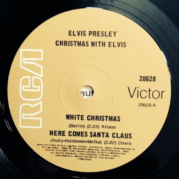 Image of Label Cover of 7" EP - VG+/EX - ELVIS PRESLEY, Christmas With (RCA ; 20628, Australia 1970s, Fold Over Sleeve), , - 4126092E