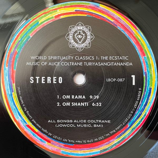 Image of Label Cover of 2xLP - VG+/VG+ - ALICE COLTRANE TURIYASANGITANANDA, World Spirituality Classics 1: The Ecstatic Music Of Alice Coltrane Turiyasangitananda (Luaka Bop; 6 80899 8087-1-6, US 2017, Gatefold, No First Pressing Stamp, Insert), , - 2716320C