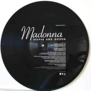 Image of Label Cover of 12" - VG/G - MADONNA, Deeper & Deeper (Maverick; WO146TP, UK 1992, Plain PVC Sleeve, Insert, Picture Disc), PVC split., - 3316116C