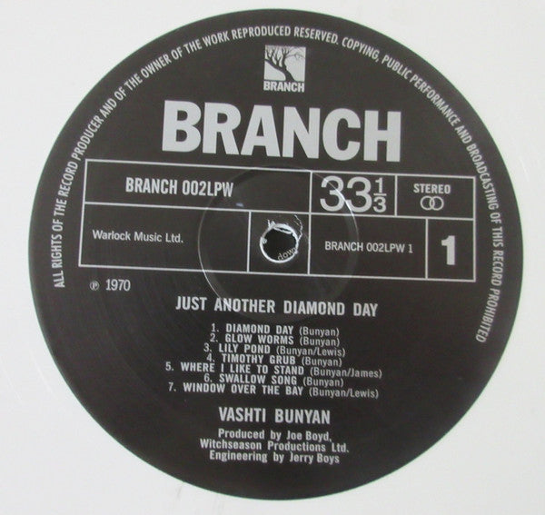 Image of Label Cover of LP - NEW/NEW - VASHTI BUNYAN, Just Another Diamond Day (Branch Music; BRANCH002LPW, UK 2023, Gatefold, Inner, White Vinyl), , - 3456025S