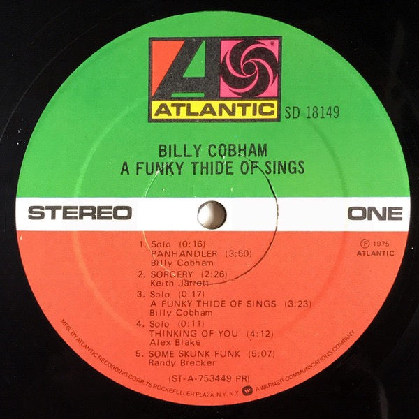 Image of Label Cover of LP - VG/VG - BILLY COBHAM, A Funky Thide Of Sings (Atlantic; SD 18149, US 1975), Edge wear and corner bump to sleeve. Light marks to disc., - 2316538C
