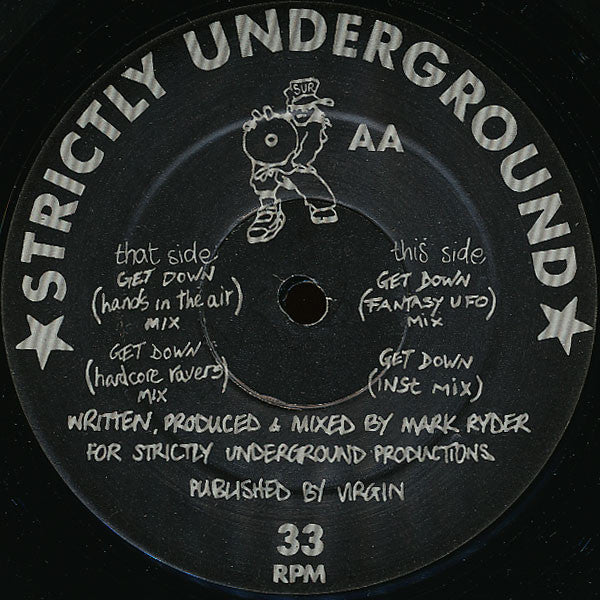 Image of Label Cover of 12" EP - /G+ - M D EMM, Get Down (Strictly Underground Records; STUR 13, UK 1992, Plain Sleeve), , - 3726102E