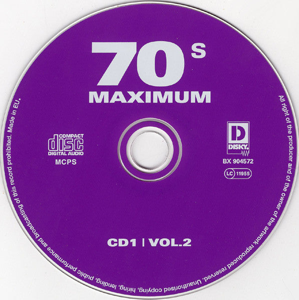 Image of Label Cover of CD - VG+/EX - VARIOUS, 70s Maximum Vol. 2 (Disky; CB 904560, Europe 2007), , - 3036167E