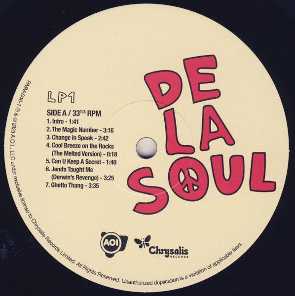 Image of Label Cover of 2xLP - NEW/NEW - DE LA SOUL, 3 Feet High And Rising (AOI Records; RMM0461, UK 2023 Reissue, 2 Inners & Insert, 180 Gram Black Vinyl), , 3 Feet High and Rising is the debut studio album by American hip hop trio De La Soul. It was released on March 3, 1989, by Tommy Boy. It marked the first of three full-length collaborations with producer Prince Paul, which would become the critical and commercial peak of both parties. Critically, as well as commercially, the album was a success. It c