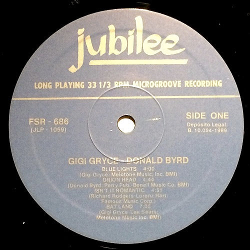 Image of Label Cover of 0316329C: LP - GIGI GRYCE / DONALD BYRD, Jazz Lab (Fresh Sound Records; FSR-686, Spain 1989 Reissue, Insert) Sleeve has some light wear and discolouration VG/VG