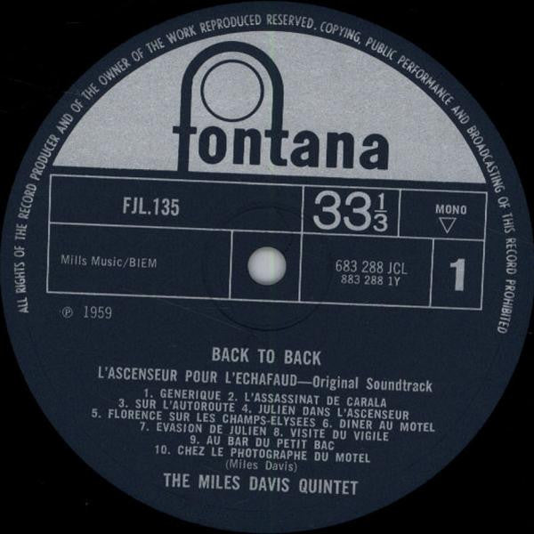Image of Label Cover of LP - VG/VG - MILES DAVIS & ART BLAKEY, Back To Back (Fontana; FJL135, UK 1966, Mono), , - 4326151E