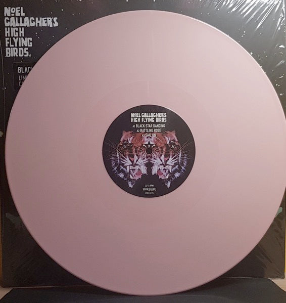 Image of Label Cover of 12" EP - VG+/EX - NOEL GALLAGHER'S HIGH FLYING BIRDS, Black Star Dancing (Sour Mash; JDNC46TC, UK 2019, Picture Sleeve, Black Inner, Pink Vinyl), Still in hype stickered shinkwrap., - 3416391C