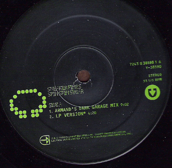 Image of Label Cover of 12" - VG/G+ - SNEAKER PIMPS, Spin Spin Sugar (Clean Up Records; Y-38590, US 1996, Picture Sleeve), A fair few marks but plays fine, with some surface crackle, - 3626487E