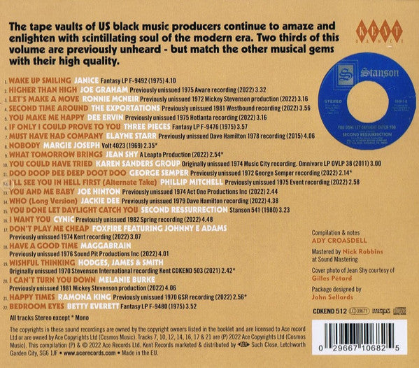 Image of Back Cover of 4315070C: CD - VARIOUS, Masterpieces Of Modern Soul (Volume 6) (Kent Dance ; CDKEND 512, UK 2022, Jewel Case) VG+/VG+