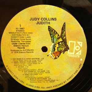 Image of Label Cover of LP - VG+/VG+ - JUDY COLLINS, Judith (Direct-Disk Labs; SD 16607, US 1978 Reissue, Gatefold, Half-Speed, Direct-Disk Labs Super Disk Version), , - 0516138C