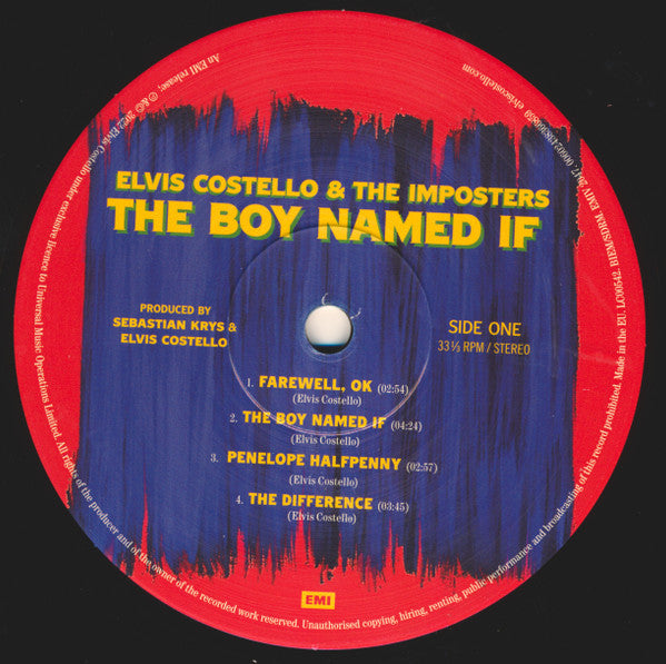 Image of Label Cover of 4645324S: 2xLP - ELVIS COSTELLO & THE IMPOSTERS, The Boy Named If (EMI; EMIV 2047, Worldwide 2022, Gatefold, 2 Inners, 180 Gram Vinyl) EX/EX