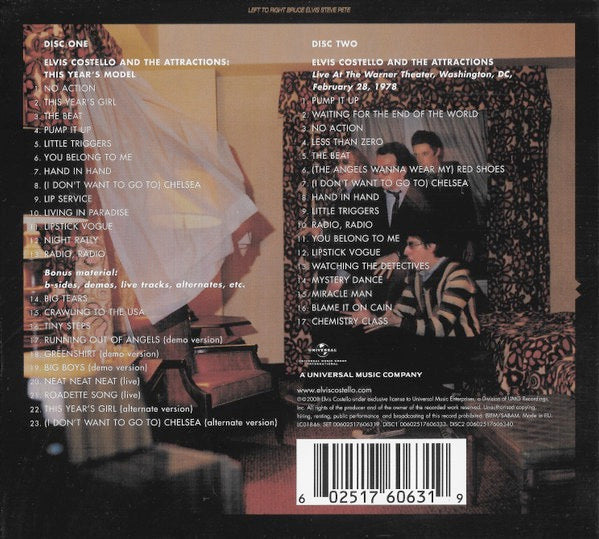 Image of Back Cover of 2xCD - VG+/VG+ - ELVIS COSTELLO, This Year's Model (Universal Music Group International; 00602517606319, Europe 2015 Reissue, Box Set, Deluxe Edition), , - 3936202E