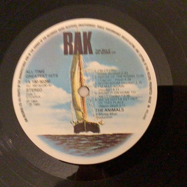 Image of Label Cover of 2xLP - VG+/VG+ - THE ANIMALS, All Time Greatest Hits (RAK; 1A 180-50290, Netherlands 1976, Gatefold), , - 2626129E