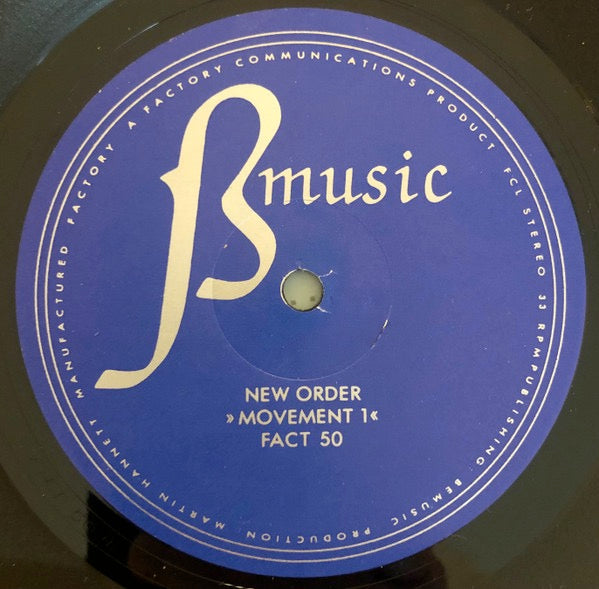 Image of Label Cover of LP - VG/VG - NEW ORDER, Movement (Factory; FACT. 50, UK 1981, Textured Sleeve, Factory Inner, A2/B2 GG TOWN HOUSE Matrix. Single Pressing Ring, Non-Translucent Vinyl.), Strong VG, Sleeve Dirty, - 3426070E