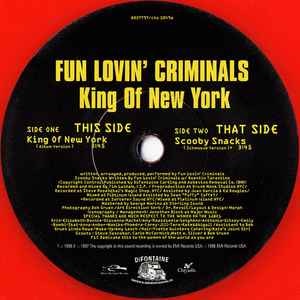 Image of Label Cover of 7" - VG/VG - FUN LOVIN' CRIMINALS, King Of New York (Chrysalis; CHS 5049, UK 1997, Gatefold, Insert, Red Vinyl), Light creases to sleeve, light marks only. , - 2116103C