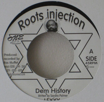Image of Front Cover of 7" - /VG - LEXXY / RAS MUFFET, Dem History / History Dub (Roots Injection; RI 001, UK 2004), Light marks, plays fine. Rare Test Press, white labels and solid centre., - 2116532C
