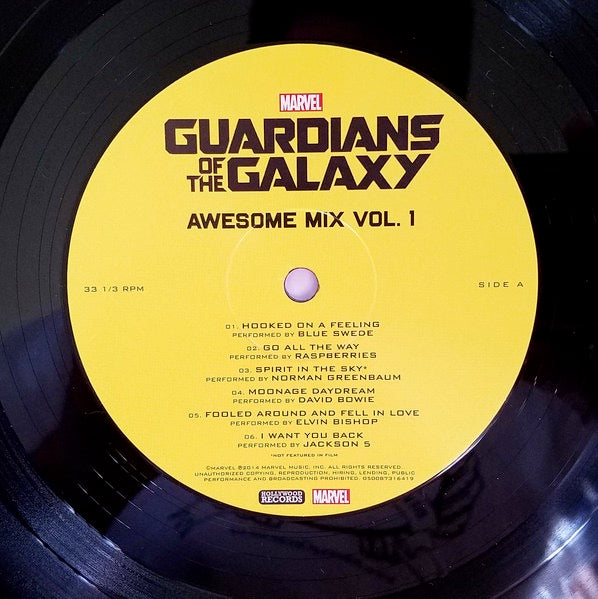 Image of Label Cover of LP - VG+/VG - VARIOUS, Guardians Of The Galaxy Awesome Mix Vol. 1 (Hollywood Records; 050087316419, Europe 2017 Reissue, No "www.gz..." In Runouts), , - 3816310C