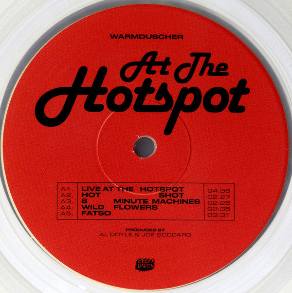Image of Label Cover of LP - EX/EX - WARMDUSCHER, At The Hotspot (Bella Union ; BELLA1292VX, Europe 2022, Debossed Sleeve, Inner & Insert, Clear Vinyl), Still In Opened Shrinkwrap With Hype Sticker, - 1026141E