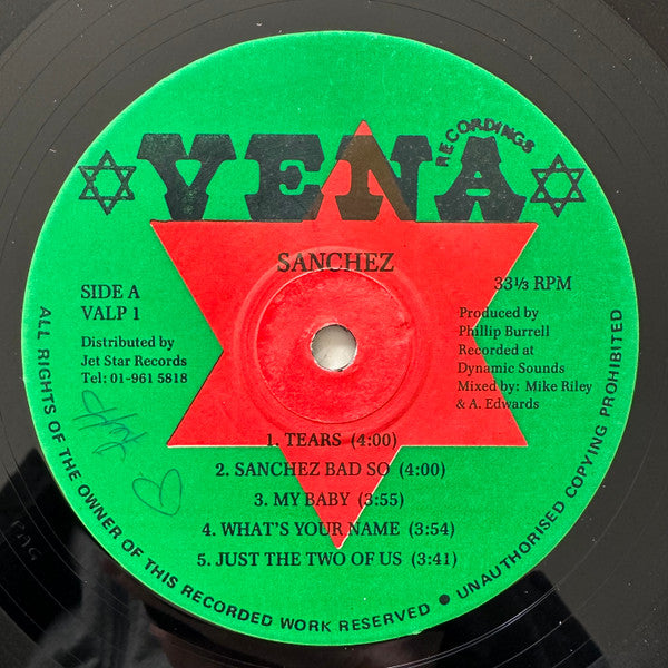 Image of Label Cover of LP - G+/VG - SANCHEZ, Sanchez (Vena Recordings; VALP 1, UK 1988), Light scuffs only. Lots of creases on sleeve next to the opening., - 1946340S
