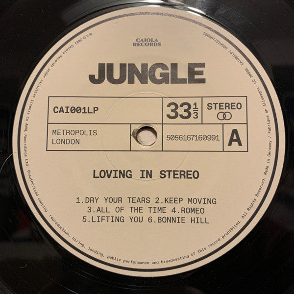Image of Label Cover of LP - EX/VG+ - JUNGLE, Loving In Stereo (Loving In Stereo; CAI001LP, Europe 2021, Gatefold), Still In Opened Shrinkwrap, - 2116146C