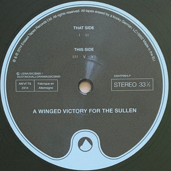 Image of Label Cover of 2xLP - - A WINGED VICTORY FOR THE SULLEN, Atomos (Erased Tapes; ERATP061, UK 2014, Gatefold), , - 4026223E