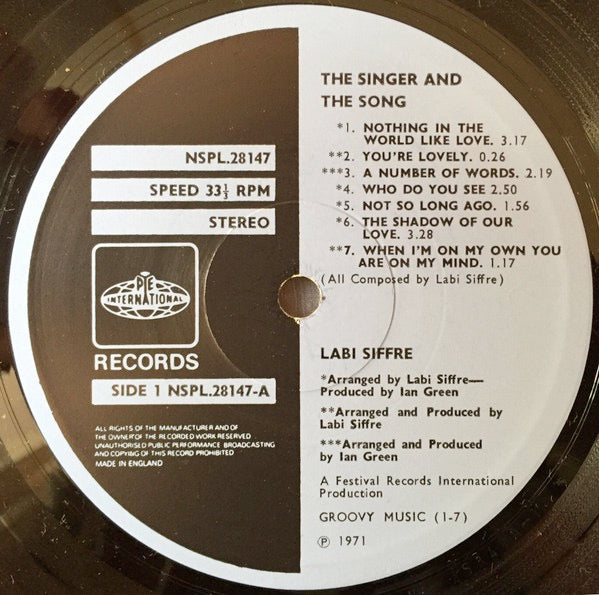 Image of Label Cover of LP - VG/VG+ - LABI SIFFRE, The Singer And The Song (Pye International; NSPL 28147, UK 1971, Laminated Gatefold Sleeve, Company Inner), Lightest of marks. Light wear to sleeve. with some creasing., - 4146113S