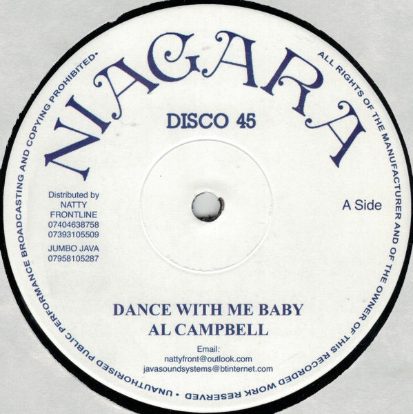 Image of Label Cover of 12" - EX/VG+ - AL CAMPBELL / FREDDIE MCKAY, Dance With Me Baby / Lonely Man (Niagara; , UK 2023 Reissue, Company Sleeve), , - 1616141C