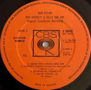 Image of Label Cover of LP - VG/VG+ - BOB DYLAN, Pat Garrett & Billy The Kid (CBS; S 69042, UK 1973, Non-Embossed Sleeve, Company Inner), Strong VG, Ring Wear, - 3926436E