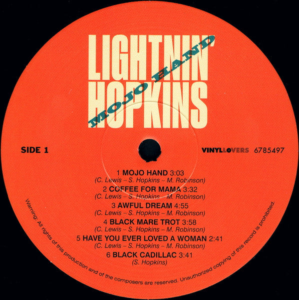 Image of Label Cover of LP - NEW/NEW - LIGHTNIN' HOPKINS, Mojo Hand (Vinyl Lovers; 6785497, Europe 2018 Reissue, 180 Gram Vinyl), , - 1316530C