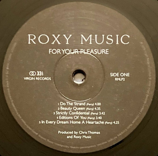 Image of Label Cover of LP - NEW/NEW - ROXY MUSIC, For Your Pleasure (Virgin; RMLP2, Worldwide 2022 Reissue, Gatefold, Inner), , - 6056104S