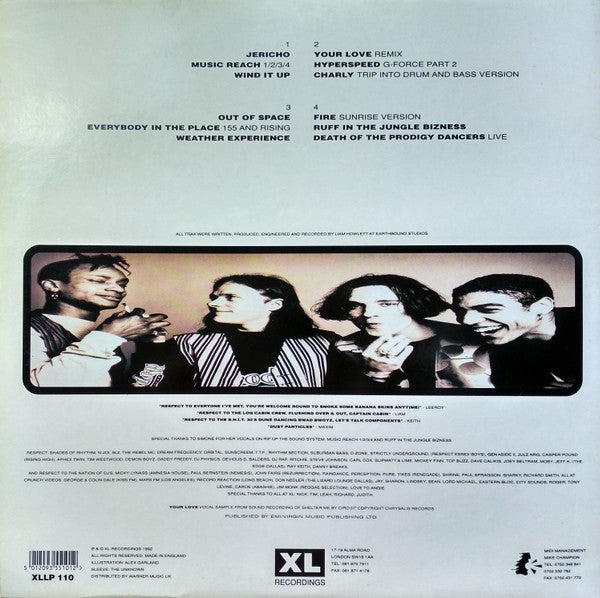 Image of Back Cover of 2xLP - VG/VG - THE PRODIGY, Experience (XL Recordings; XLLP 110, UK 1992, Gatefold), Light marks only. Sleeve has some ring/shelf wear, - 3626483E