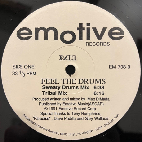 Image of Front Cover of LP - /VG+ - M1, Feel The Drums (Emotive Records; EM-708-0, US 1991), , - 2846040S