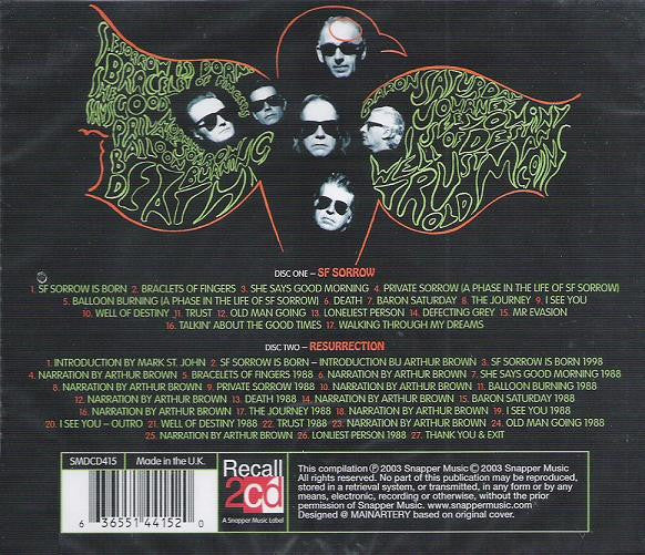 Image of Back Cover of 2xCD - VG+/VG+ - PRETTY THINGS, SF Sorrow / Resurrection (SF Sorrow Live At Abbey Road) (Recall 2cd; SMDCD415, Europe 2003, Double CD Case), , - 2616513C