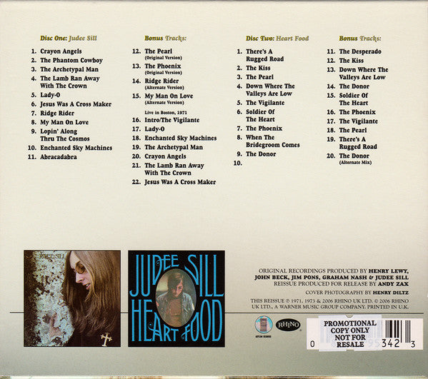 Image of Back Cover of 2xCD - VG+/VG+ - JUDEE SILL, Abracadabra: The Asylum Years (Asylum Records; 8122 79534 2, UK , Slipcase), Light indents in back of card slipcase., - 3436065E