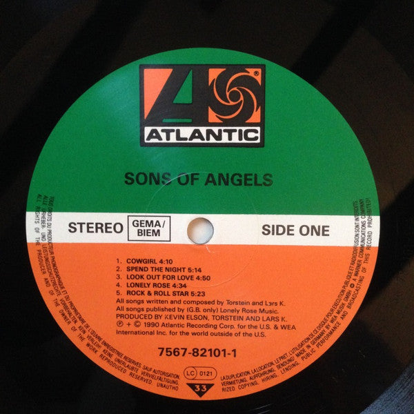 Image of Label Cover of LP - VG/VG+ - SONS OF ANGELS, Sons Of Angels (Atlantic; 7567-82101-1, Europe 1990, Inner), , - 1826395E