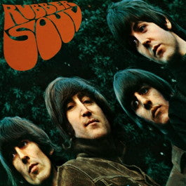 Image of Front Cover of LP - G+/VG - THE BEATLES, Rubber Soul (Parlophone Black/Yellow; PMC1267, UK 1965, G&L Laminated Flipback Sleeve, 2nd Pressing Mono, XEX579-4 580-4, K/T Tax Code, Sans-Serif Font), Surface Marks Which Do Not Sound, Sleeve Creased, - 2526200E