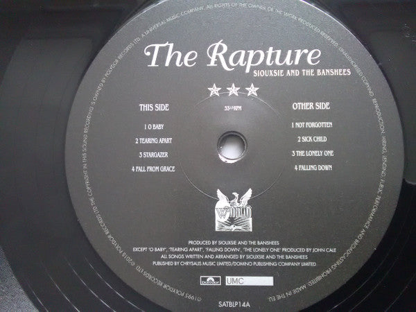 Image of Label Cover of 2xLP - VG/VG+ - SIOUXSIE AND THE BANSHEES, The Rapture (Polydor ; SATBLP14, Europe 2018 Reissue, 2 Inners, 180 Gram Vinyl, Half-Speed Mastered), , - 3416540C