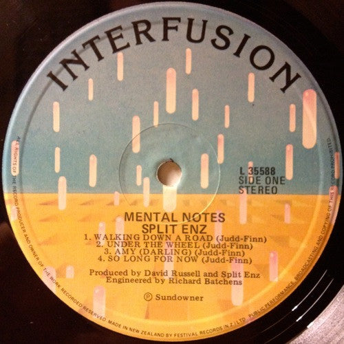 Image of Label Cover of LP - VG/VG - SPLIT ENZ, Mental Notes (Interfusion; L 35588, New Zealand 1970s Reissue, Gatefold), , - 3126123E
