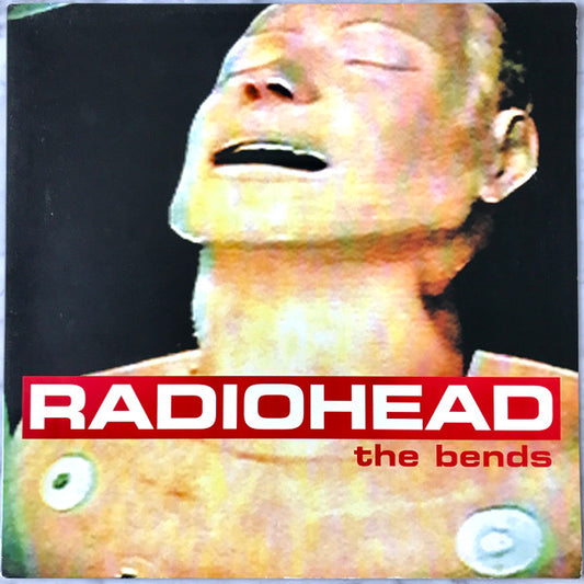 Image of Front Cover of 1524598E: LP - RADIOHEAD, The Bends (Parlophone; PCS 7372, UK 1995, Inner, No red  , Has 0% on inner, pressed on 140g) Sleeve has dented corner, light hairlines on vinyl  VG/VG